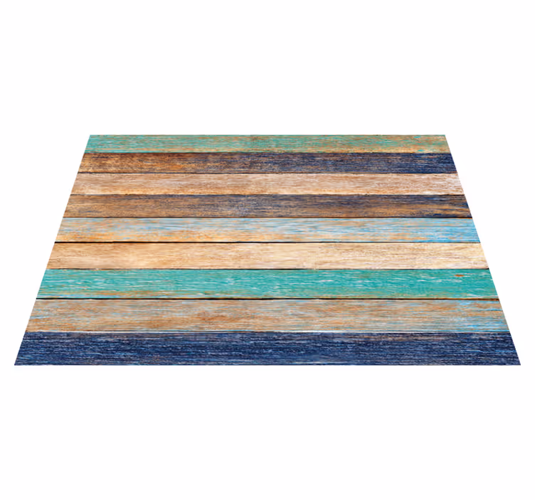 Wood vinyl rug in multi-tone wood planks - TenStickers
