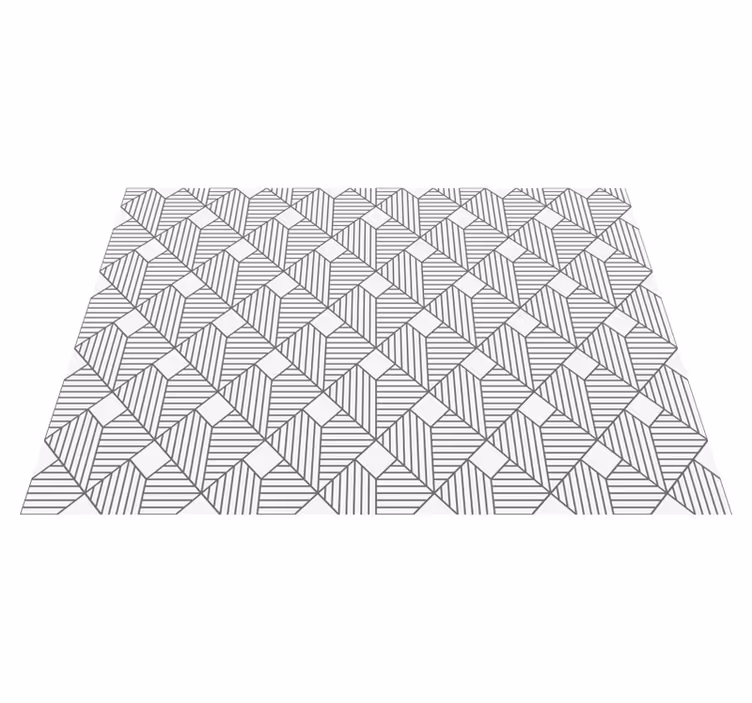 White regular shape pattern modern rug - TenStickers