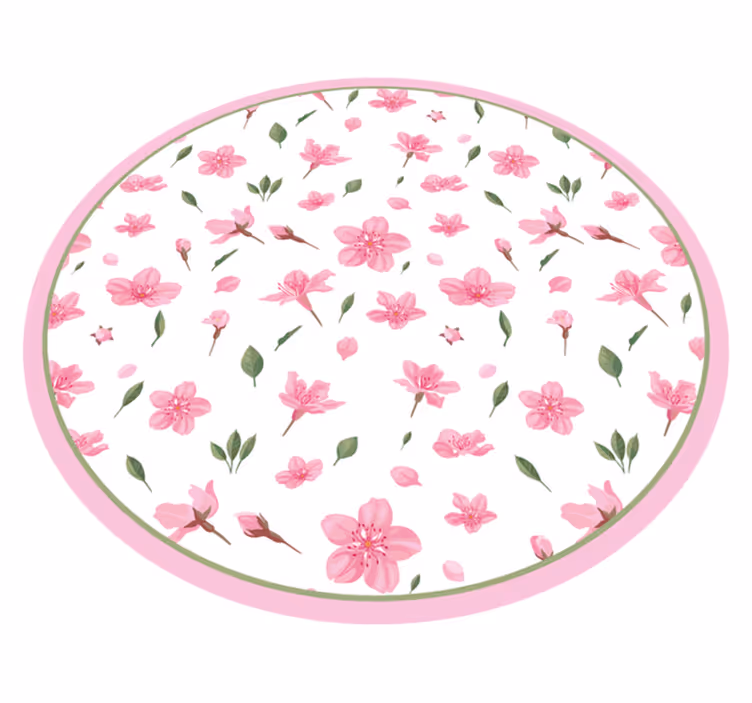 Blossoming Pink Floral flower vinyl rug - TenStickers