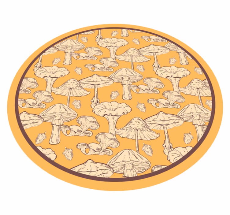 Nature vinyl rug mushroom design - TenStickers