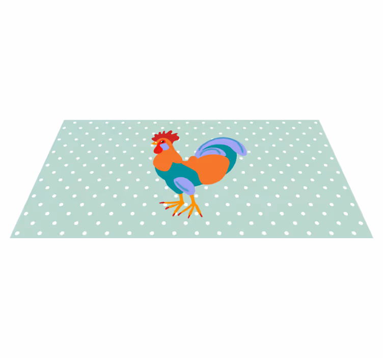 Animal vinyl rug with vibrant rooster art - TenStickers