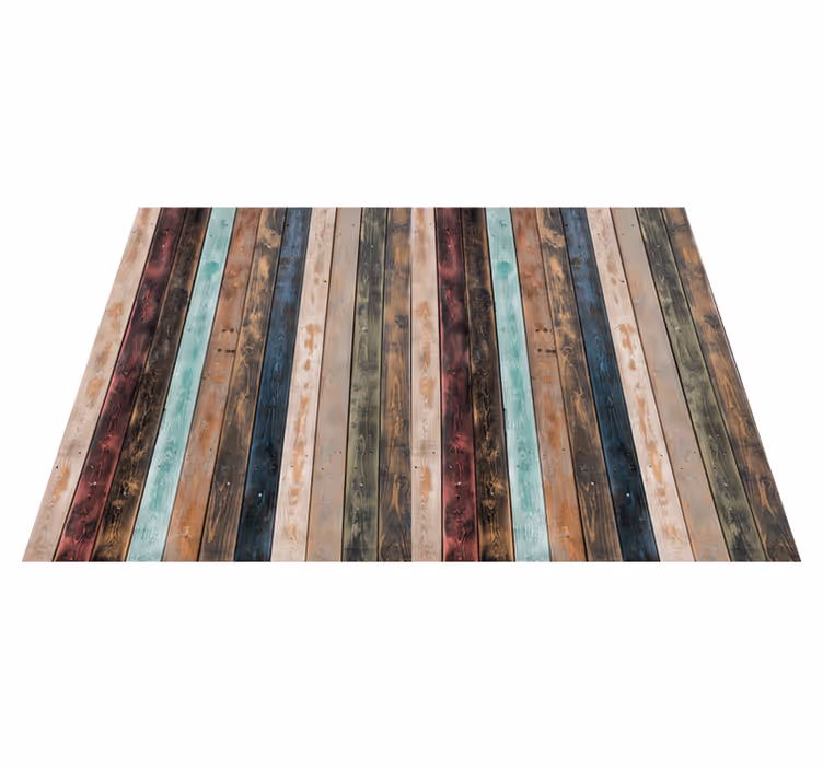 Colorful classic planks wood vinyl rug - TenStickers