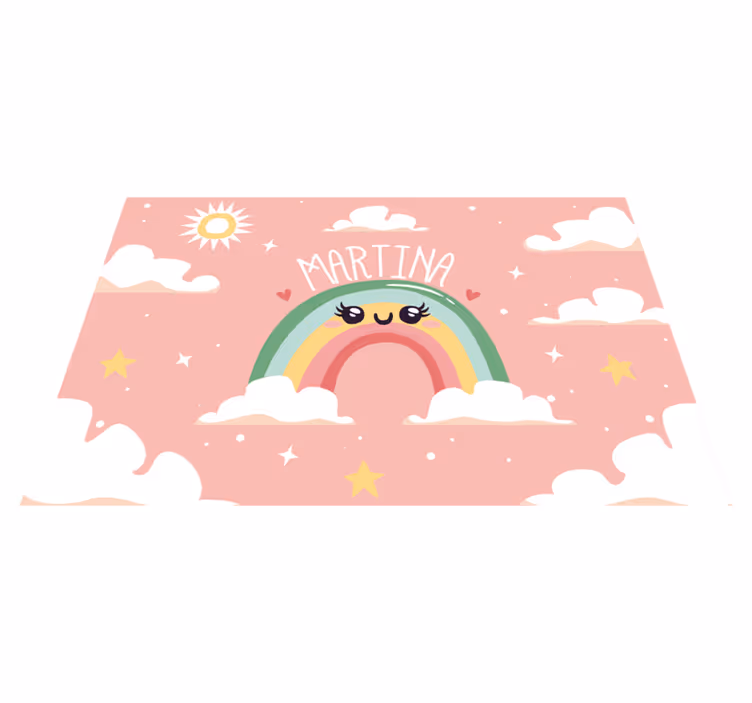Cute Rainbow Scene custom vinyl rug - TenStickers