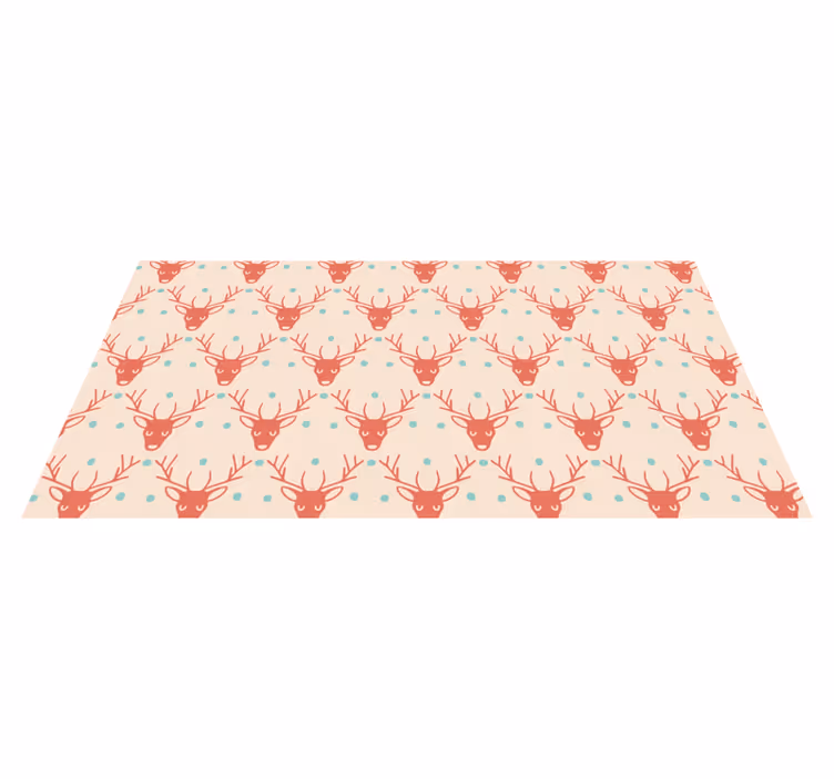 Festive Deer Pattern christmas vinyl rug - TenStickers