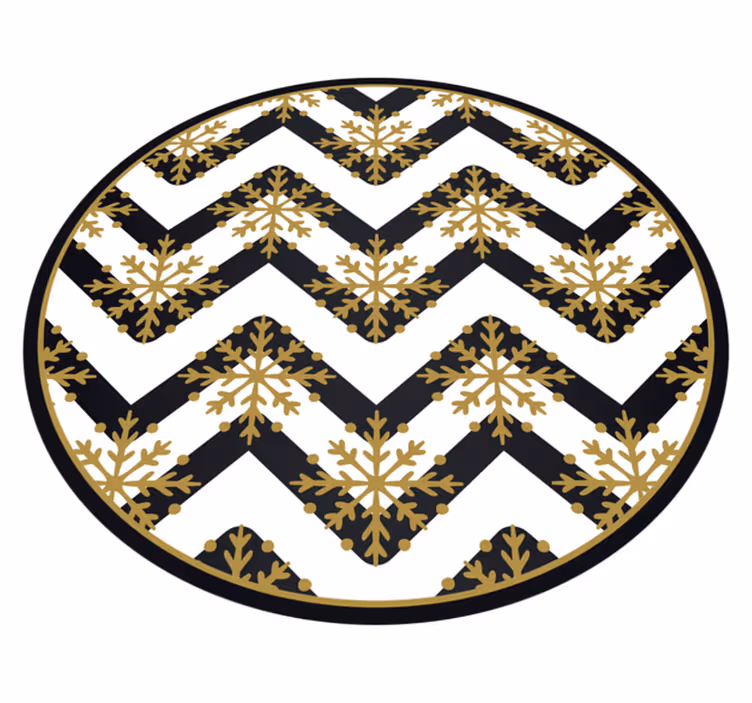 Chevron Snowflake Pattern christmas vinyl rug - TenStickers