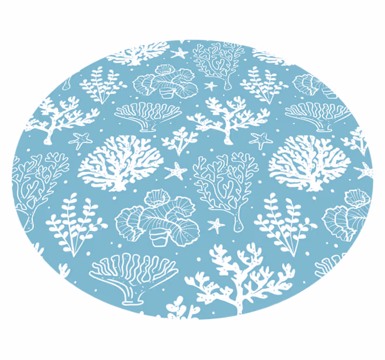 Coral reef motif flower vinyl rug - TenStickers