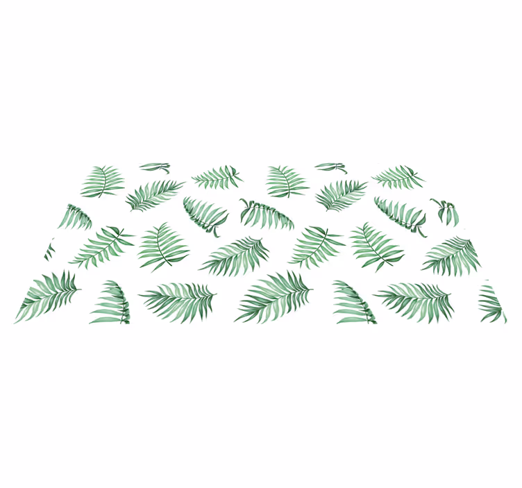 Graceful Leaf Motifs flower vinyl rug - TenStickers