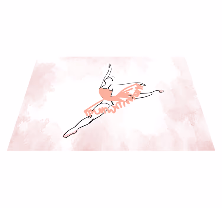 Aquarella dancer outline teenager vinyl rug - TenStickers