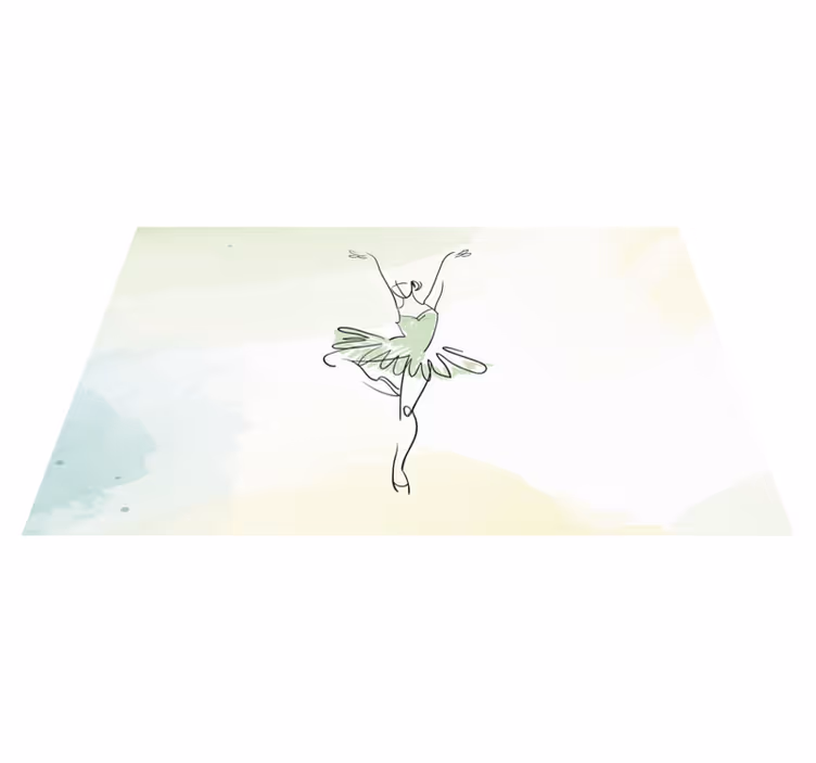 Ballet Dancer Outline vinyl rug - TenStickers