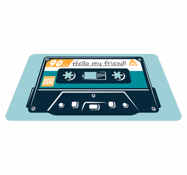 80s cassette tape with your text vintage rug - TenStickers