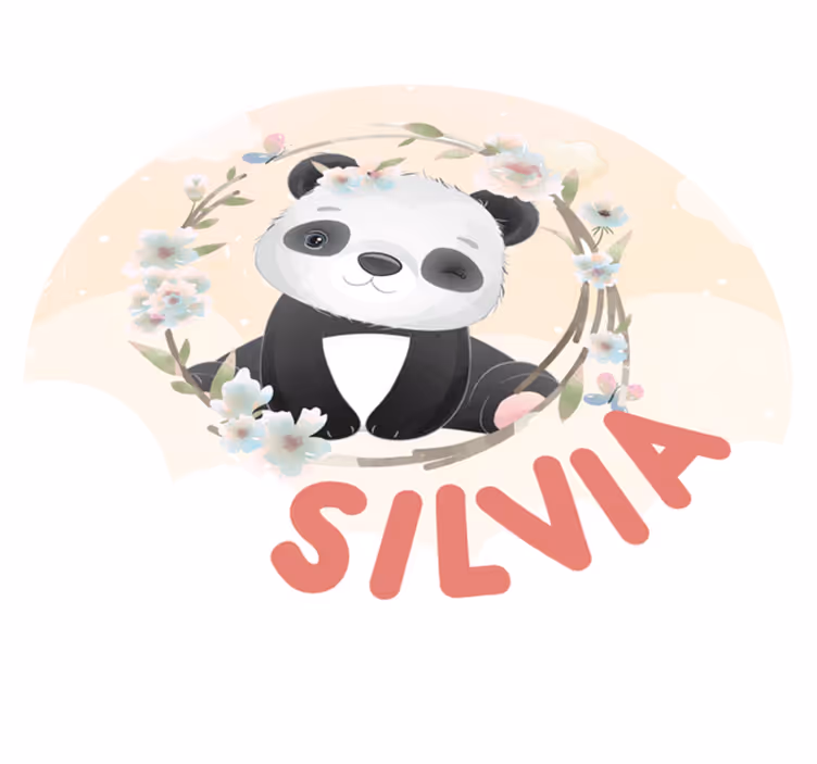 Custom vinyl rug featuring cute panda design - TenStickers