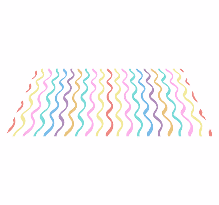 Wavy colorful lines nordic vinyl rug - TenStickers