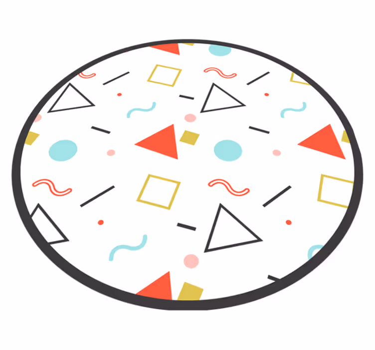 Colorful Geometric Figures geometric vinyl rug - TenStickers