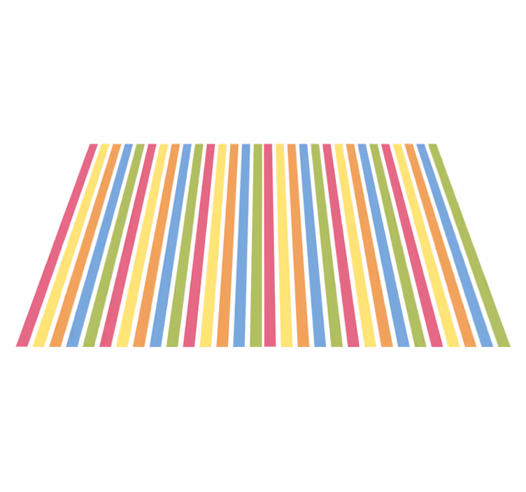 Stripes vinyl rug in colorful vertical lines - TenStickers