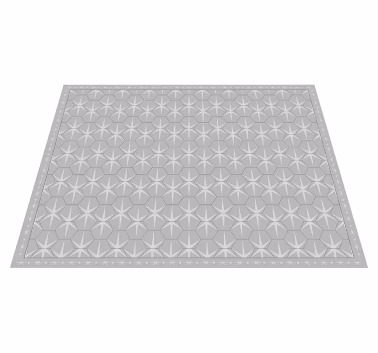 Hexagonal star pattern gray vinyl rug - TenStickers