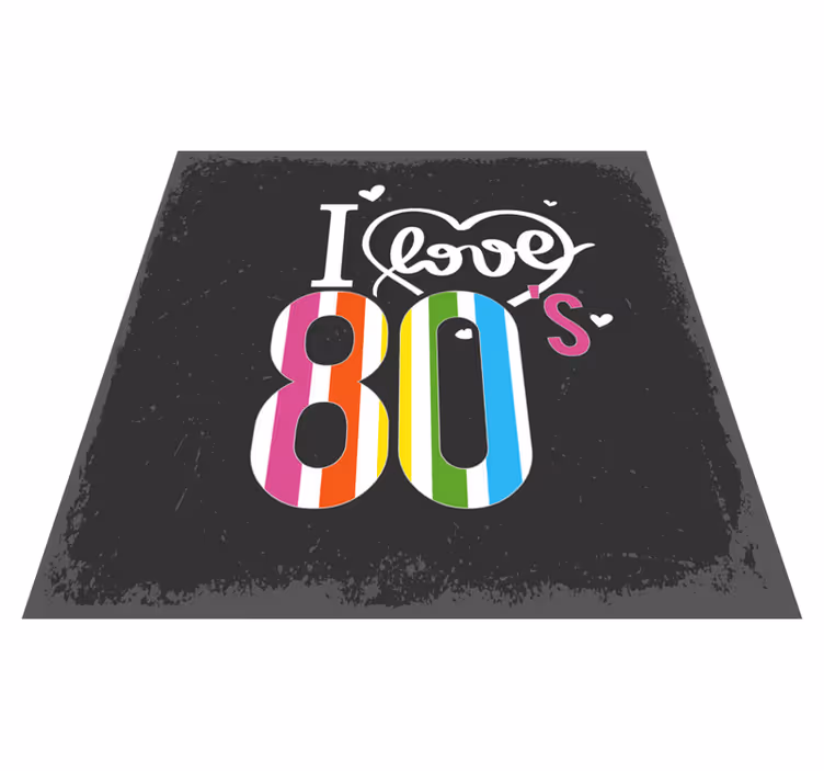 Retro 80's Love mosaic vinyl rug - TenStickers