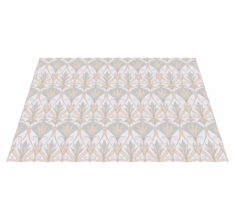 Elegant Floral Inspiration minimalist vinyl rug - TenStickers
