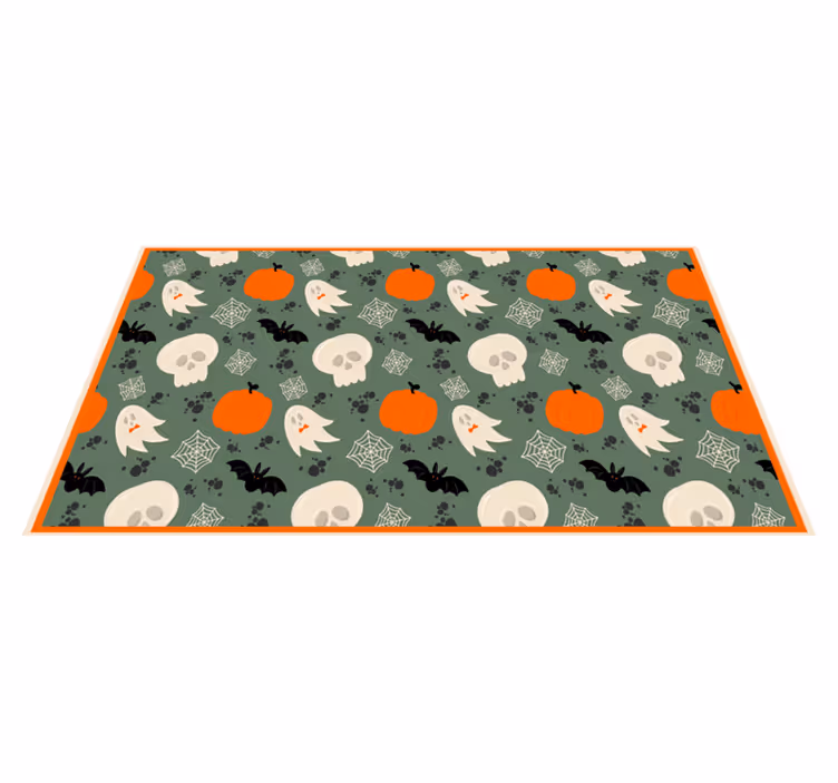Spooky Pumpkin Pattern halloween vinyl rug - TenStickers