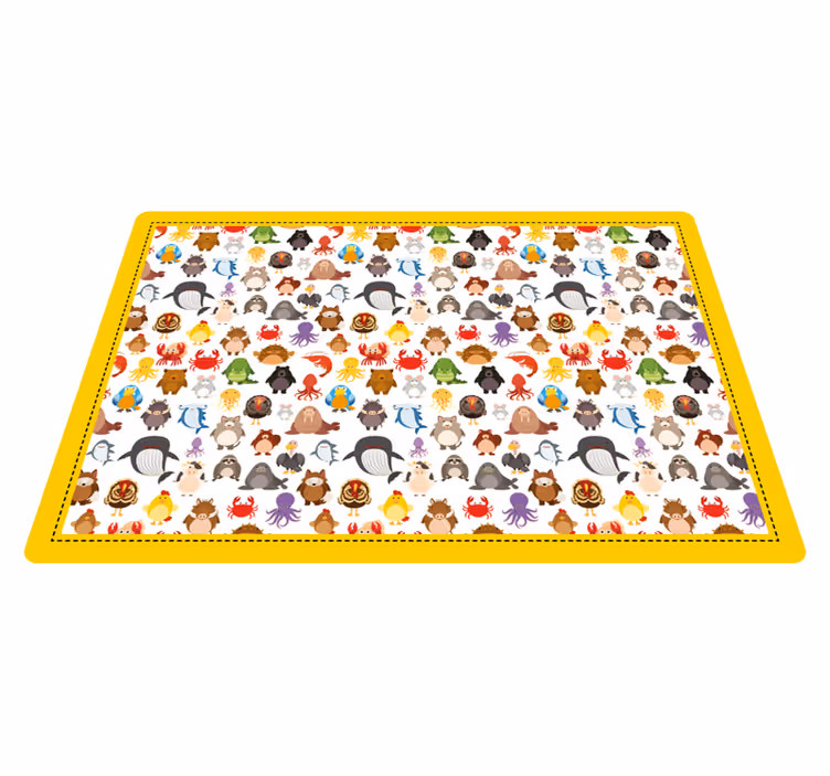 Adorable Creature Figures animal vinyl rug - TenStickers