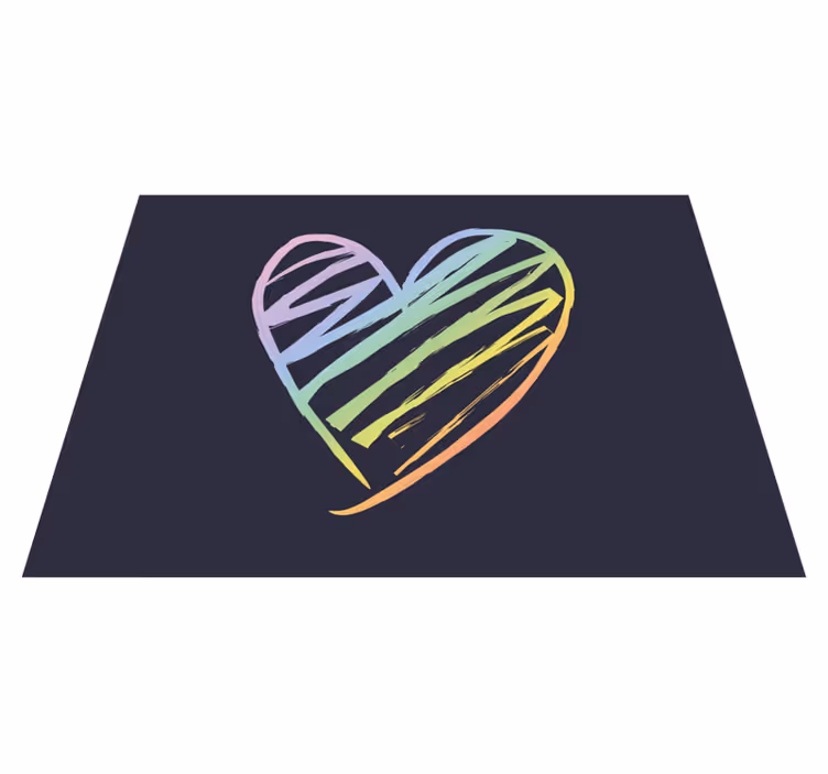 Rainbow heart teenager vinyl rug - TenStickers
