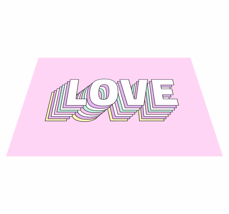 Love Typography Display custom vinyl rug - TenStickers