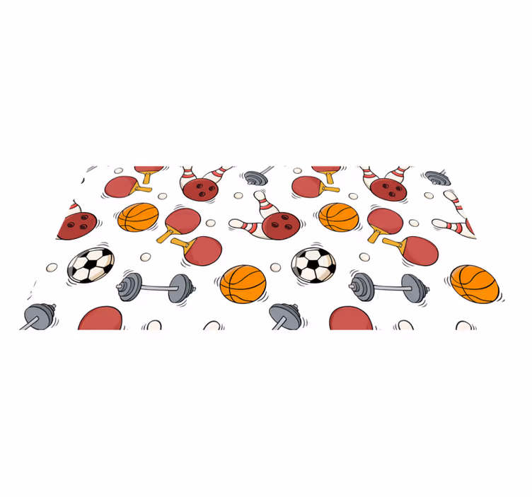 Sports Fun Elements teenager vinyl rug - TenStickers