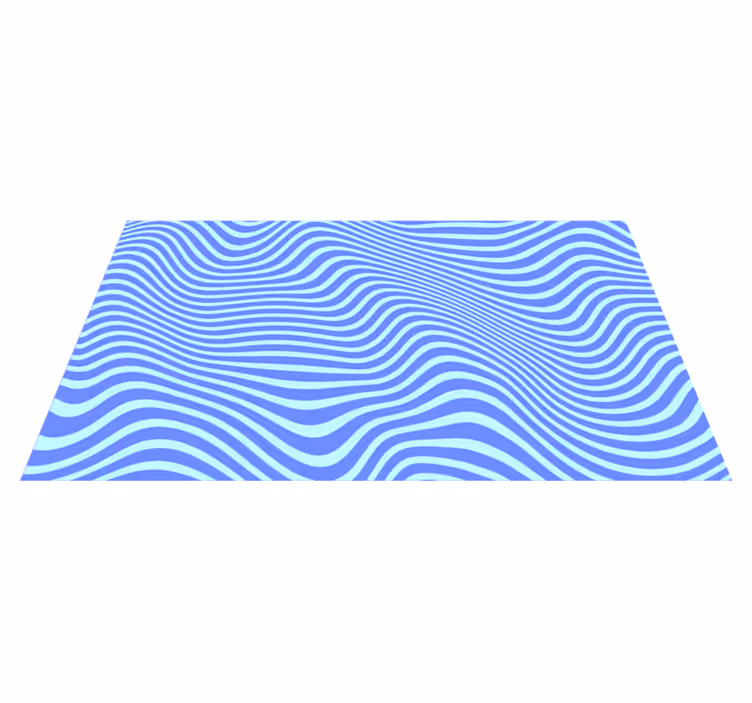 Flowing Blue Waves geometric vinyl rug - TenStickers