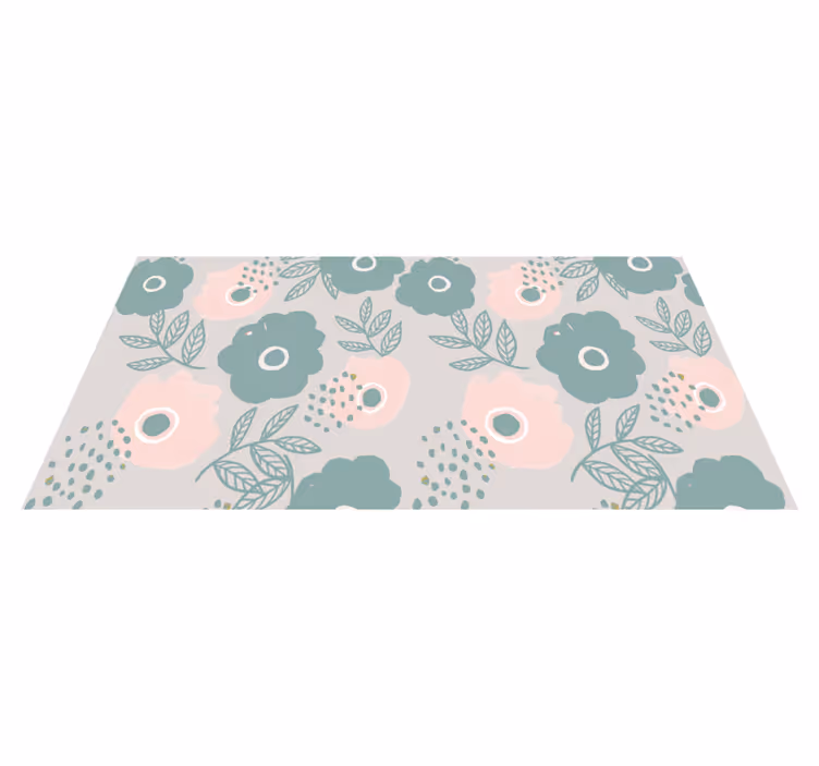 Floral Leaf Element flower vinyl rug - TenStickers