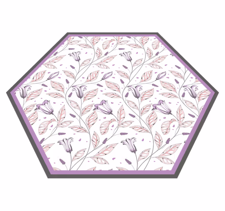 Flower vinyl rug elegant botanical design - TenStickers