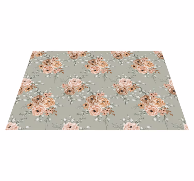 Pastel colors Pattern flower vinyl rug - TenStickers