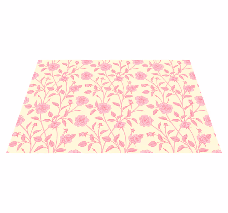 Charming pink flora flower vinyl rug - TenStickers