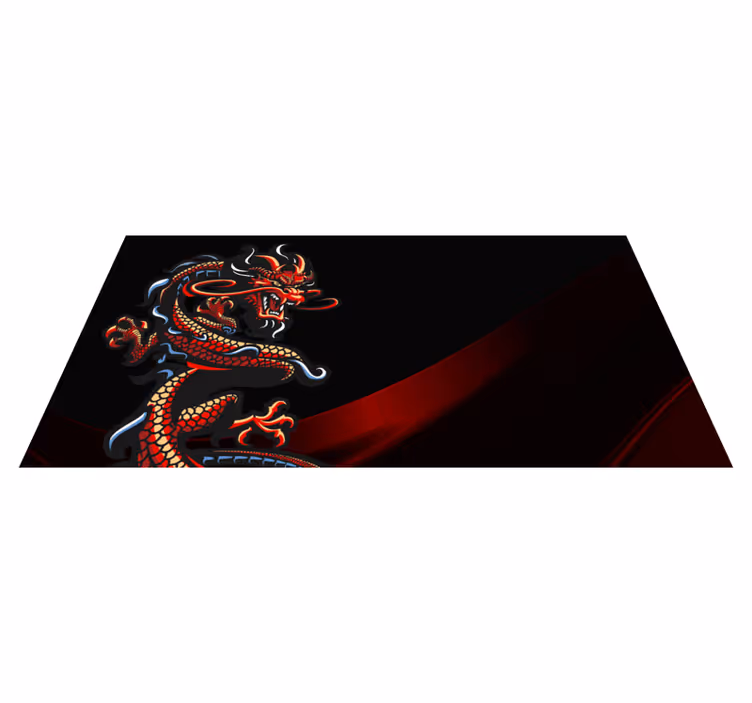 Dragon Illustration teenager vinyl rug - TenStickers