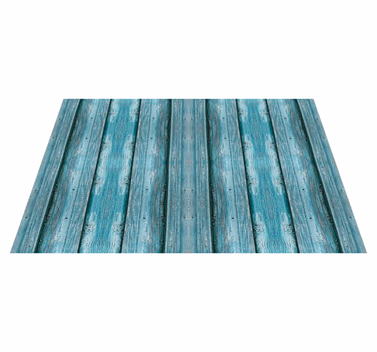 Distressed blue motif wood vinyl rug - TenStickers