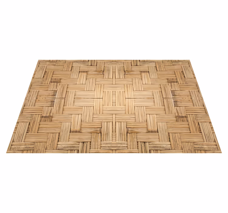 Bamboo Weave Style living room vinyl rug - TenStickers