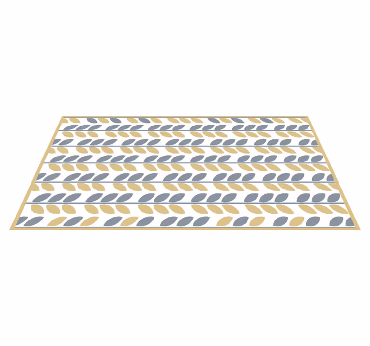 Grey and yellow vertical leaves  vinyl rug - TenStickers