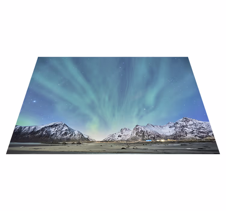 Aurora light in mountains  bedroom rug - TenStickers