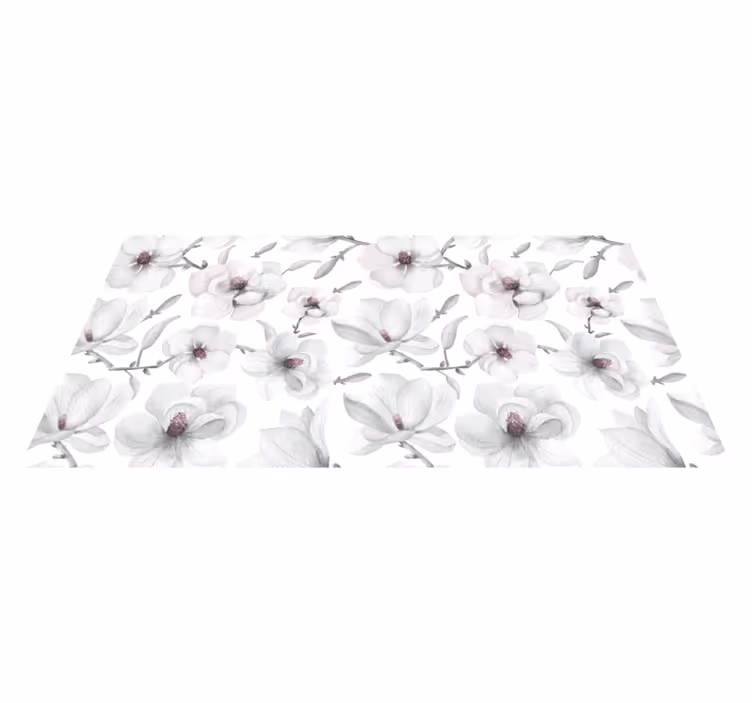 Soft grey Concept flower vinyl rug - TenStickers