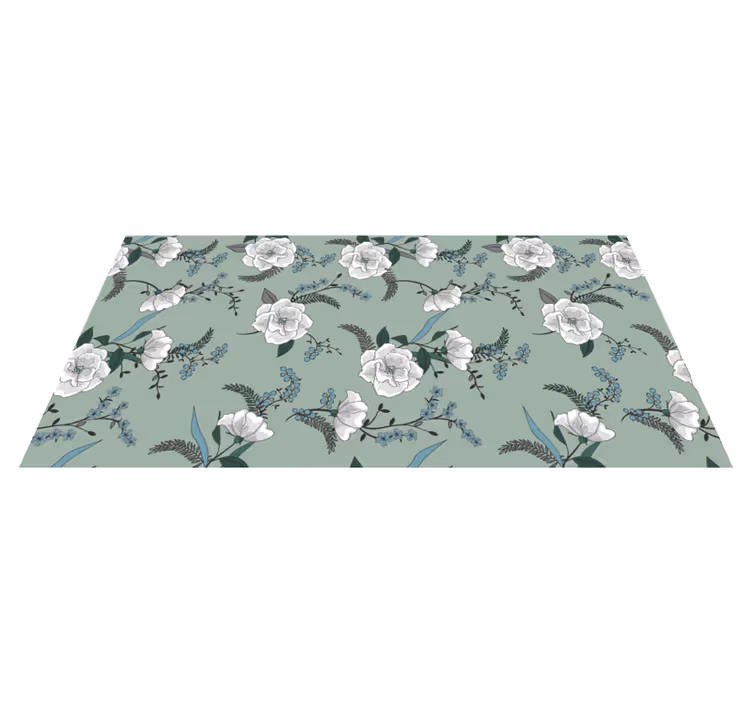 Botanical Concept flower vinyl rug - TenStickers