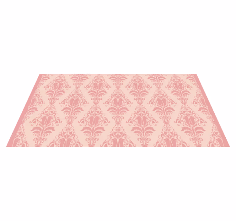 Elegant Pink Motif entrance hall vinyl rug - TenStickers