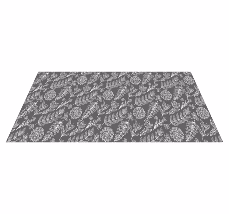 FLORAL FOLIAGE PATTERN flower vinyl rug - TenStickers