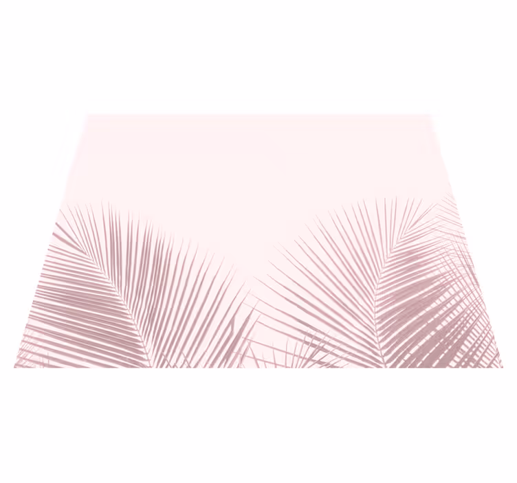 Kawaii Style pink palm leaves floral rug - TenStickers