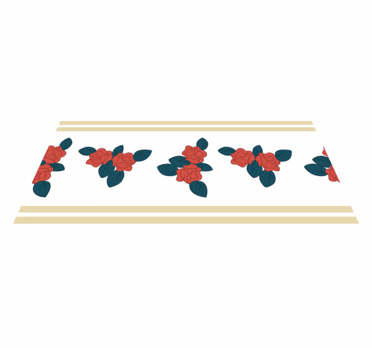 Shabby Chic red roses pattern floral rug - TenStickers