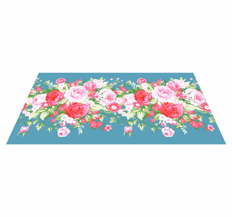 Floral Blossom Array flower vinyl rug - TenStickers