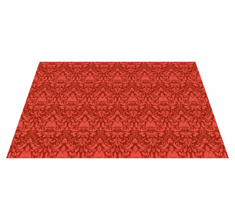 Baroque Pattern Overlay red vinyl rug - TenStickers