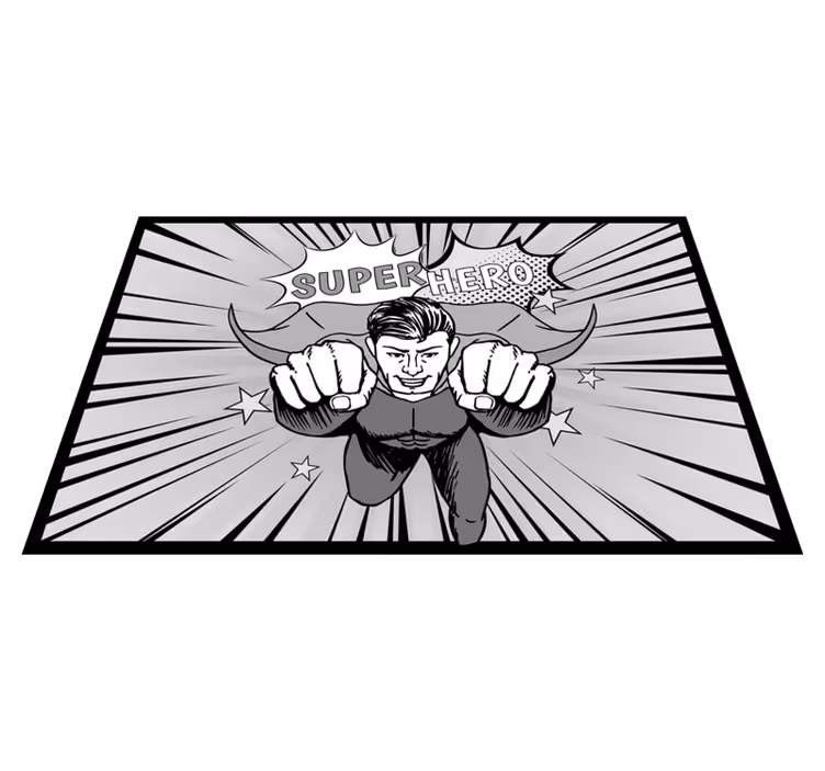 Dynamic Superhero Graphic playroom rug - TenStickers