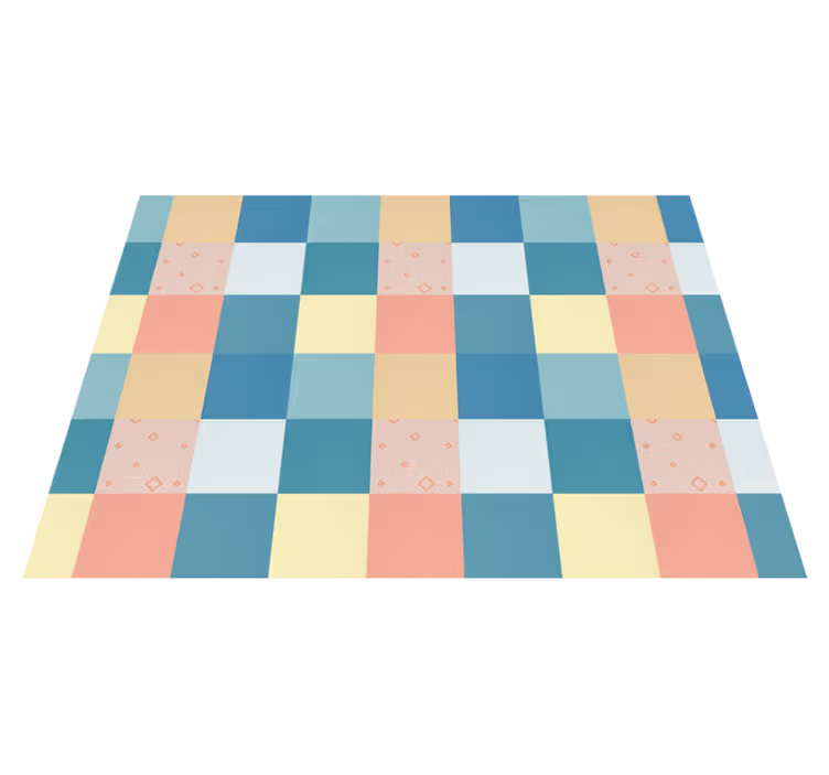 Geometric Pastel Checkerboard geometric rugs - TenStickers