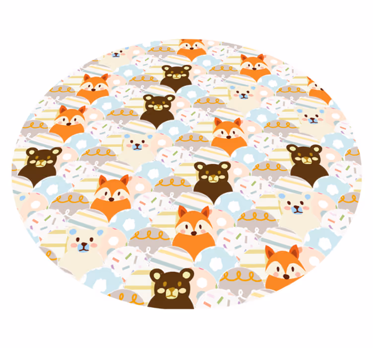 Adorable Animal Pattern nursery rugs - TenStickers