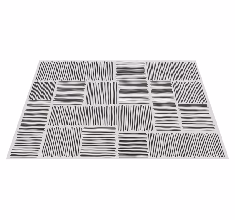 Lines black white Mid-Century style modern rug - TenStickers