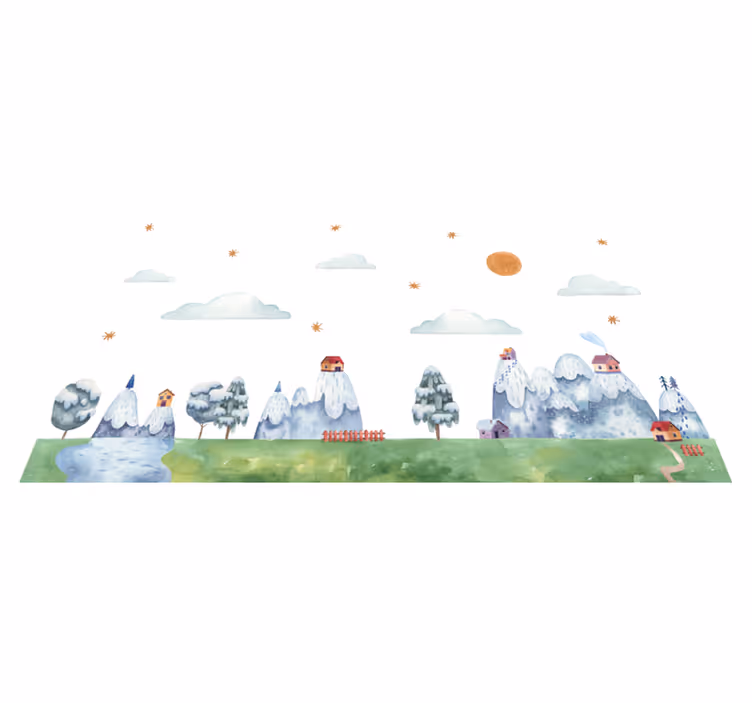Enchanted Landscape Scene playroom rug - TenStickers
