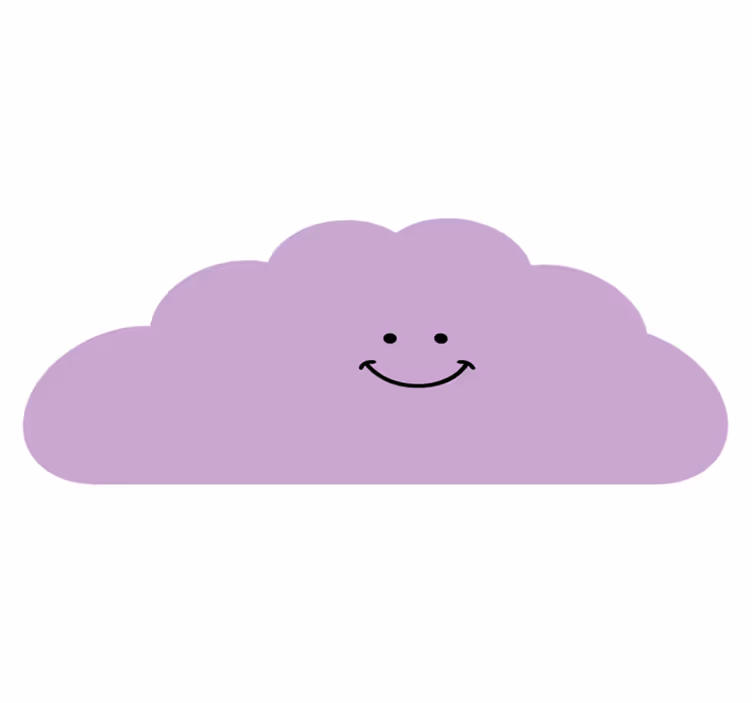 Purple smiley cloud baby play mat - TenStickers